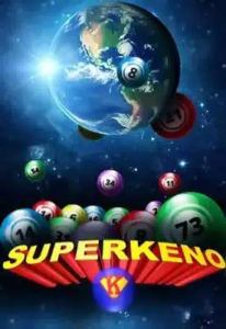 Super keno logo and earth from space