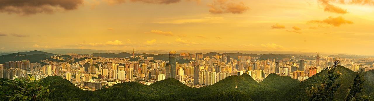 City at dusk