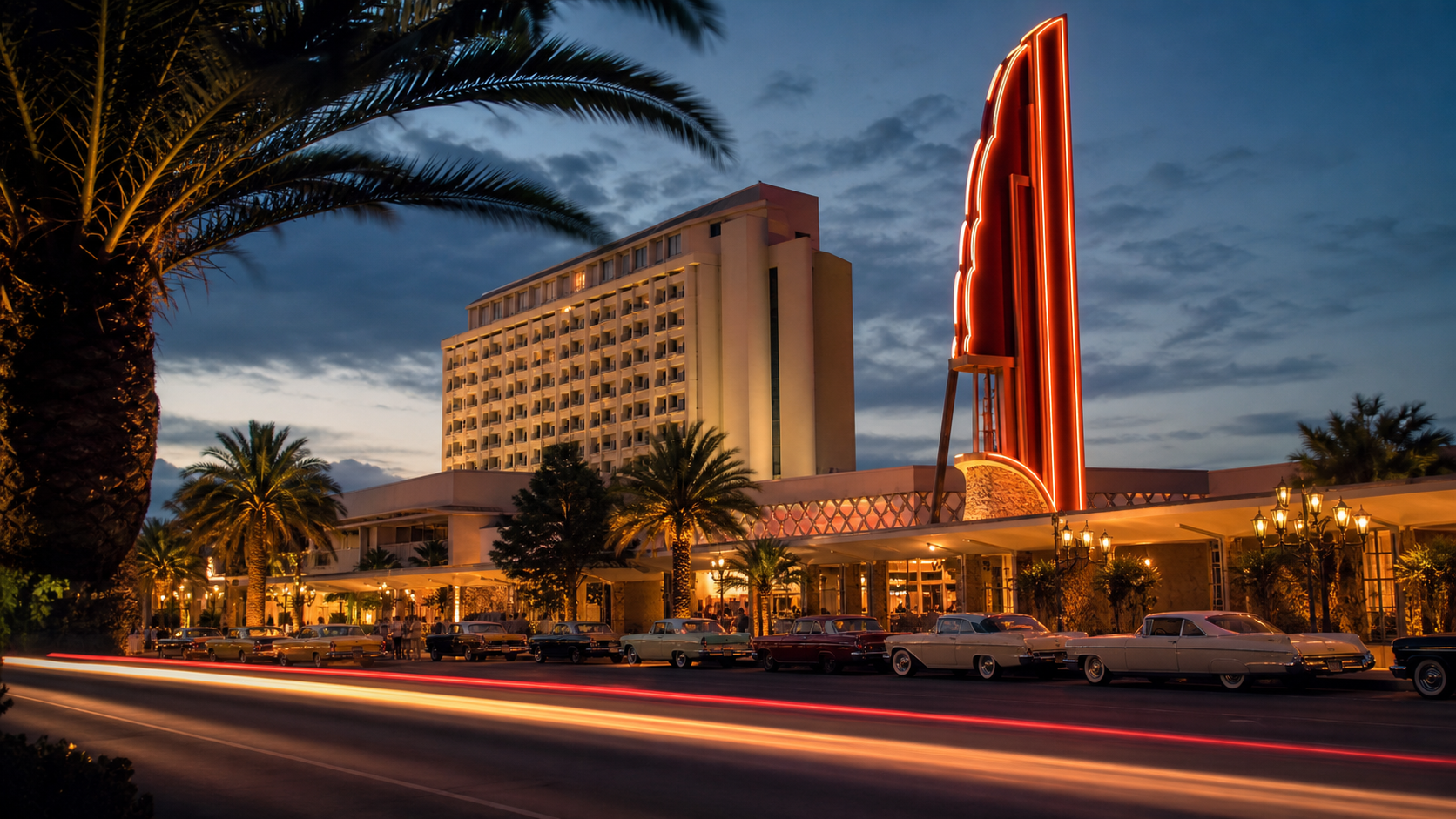 Las Vegas casino history editorial illustration