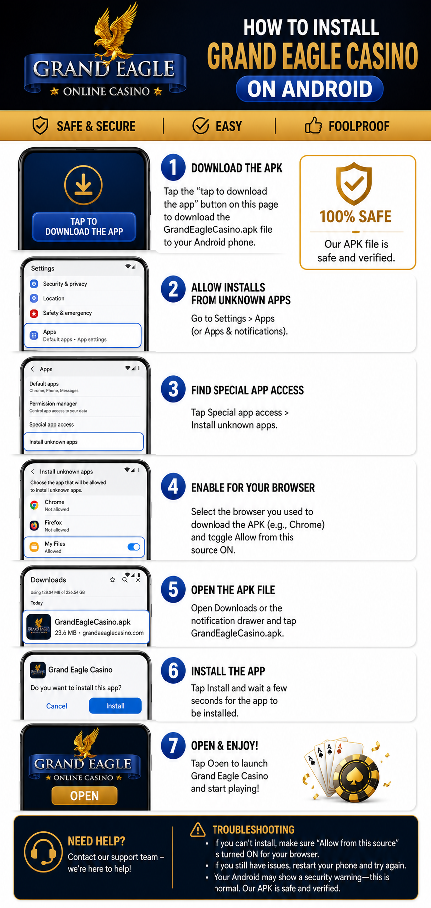 How to install the Grand Eagle Android app on Android