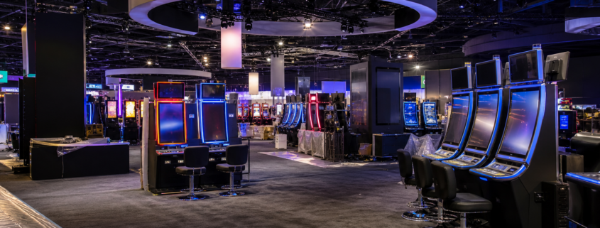 Unbranded Las Vegas gaming technology trade-show floor