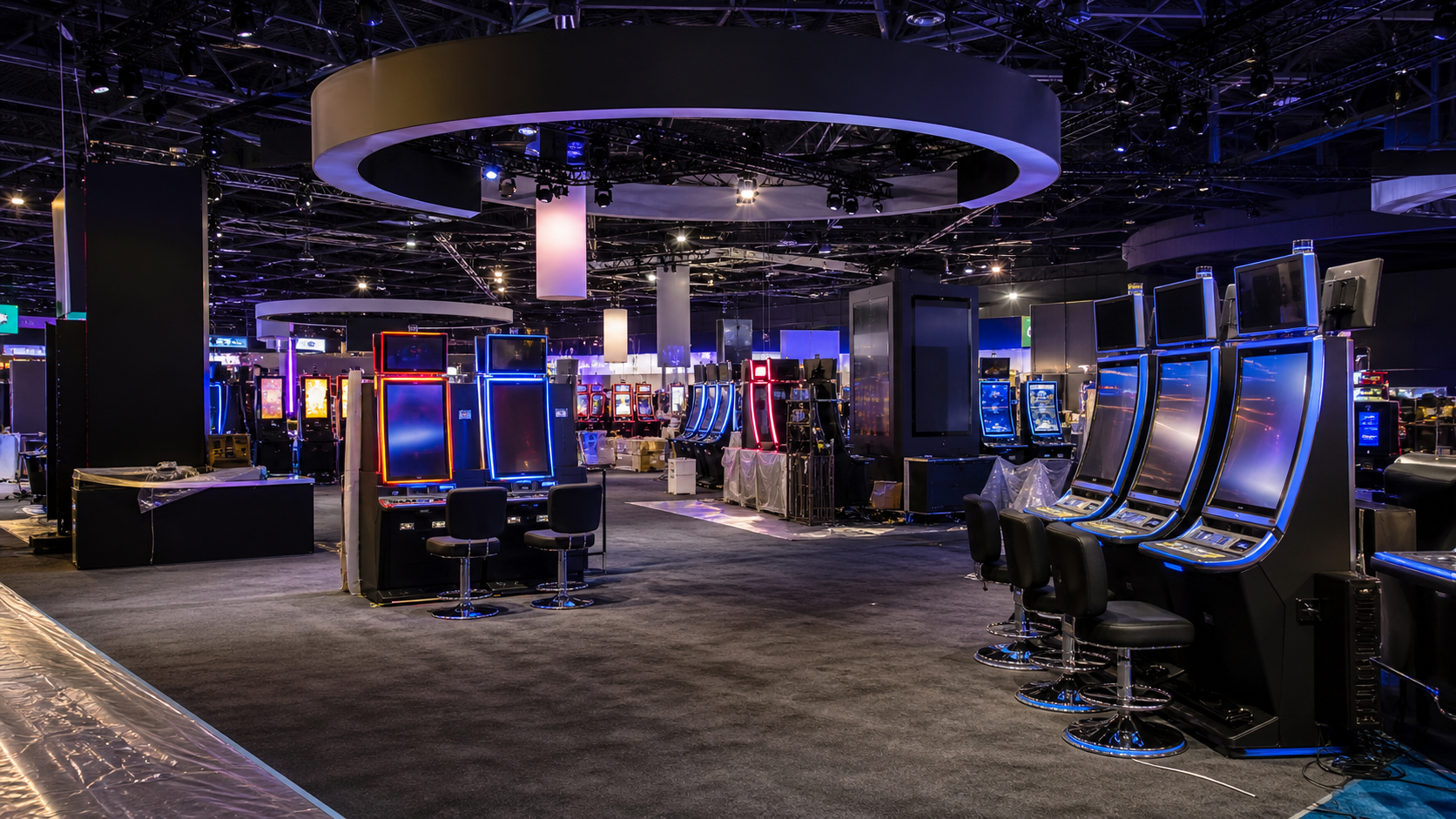 Unbranded Las Vegas gaming technology trade-show floor