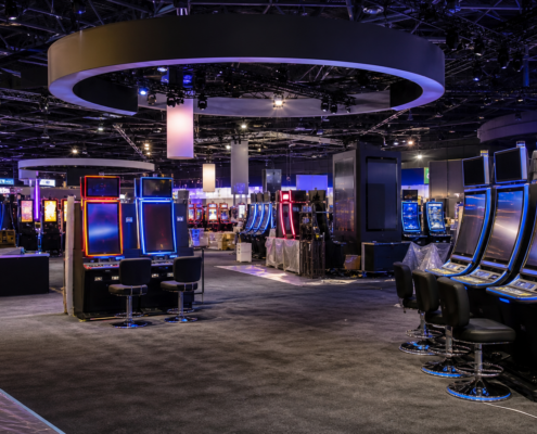 Unbranded Las Vegas gaming technology trade-show floor