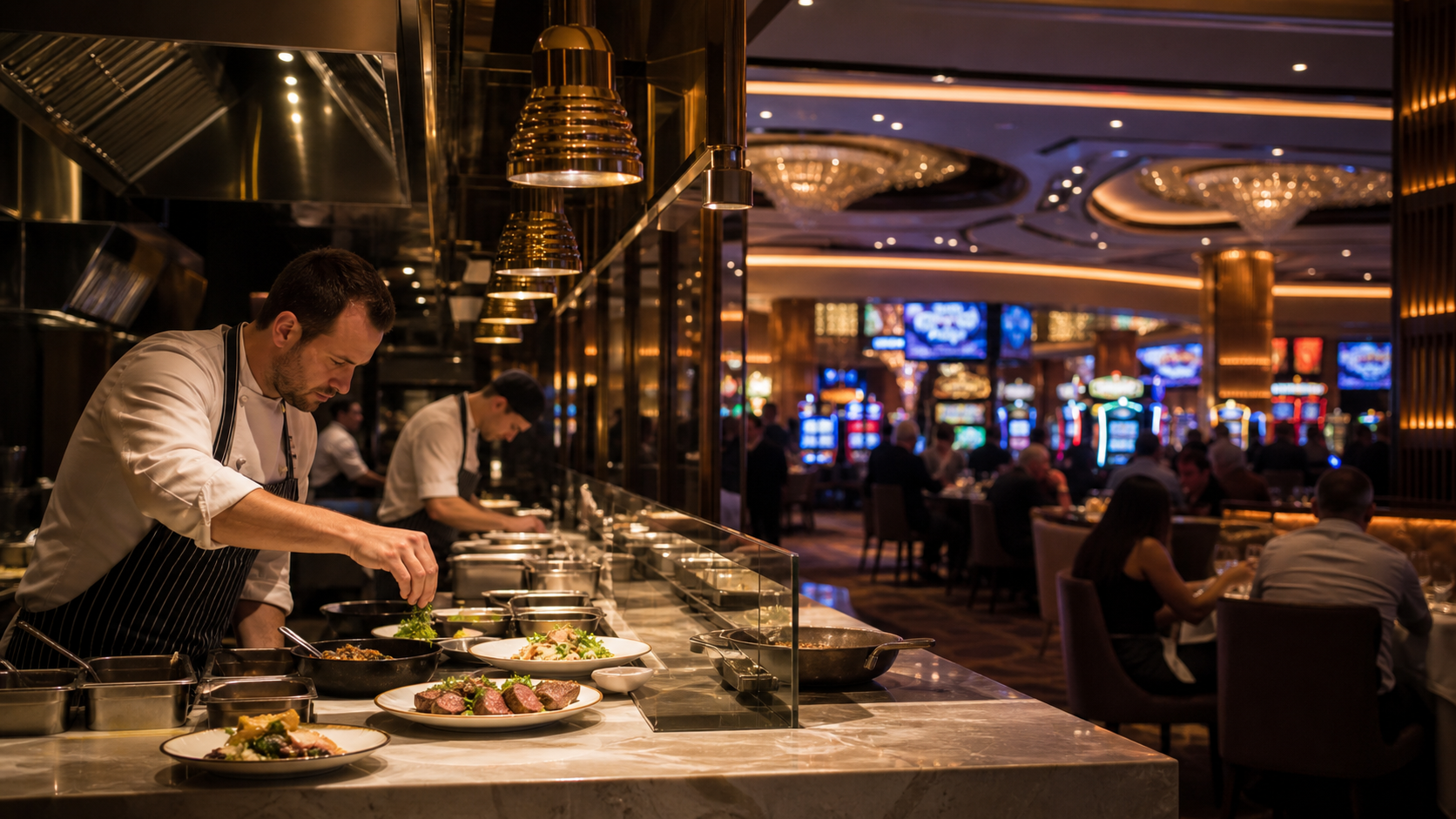 Las Vegas casino dining editorial news image