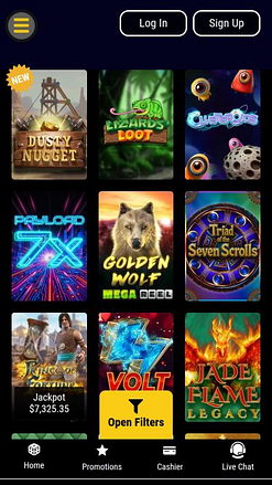 Grand Eagle’s mobile game selection from Chipy.