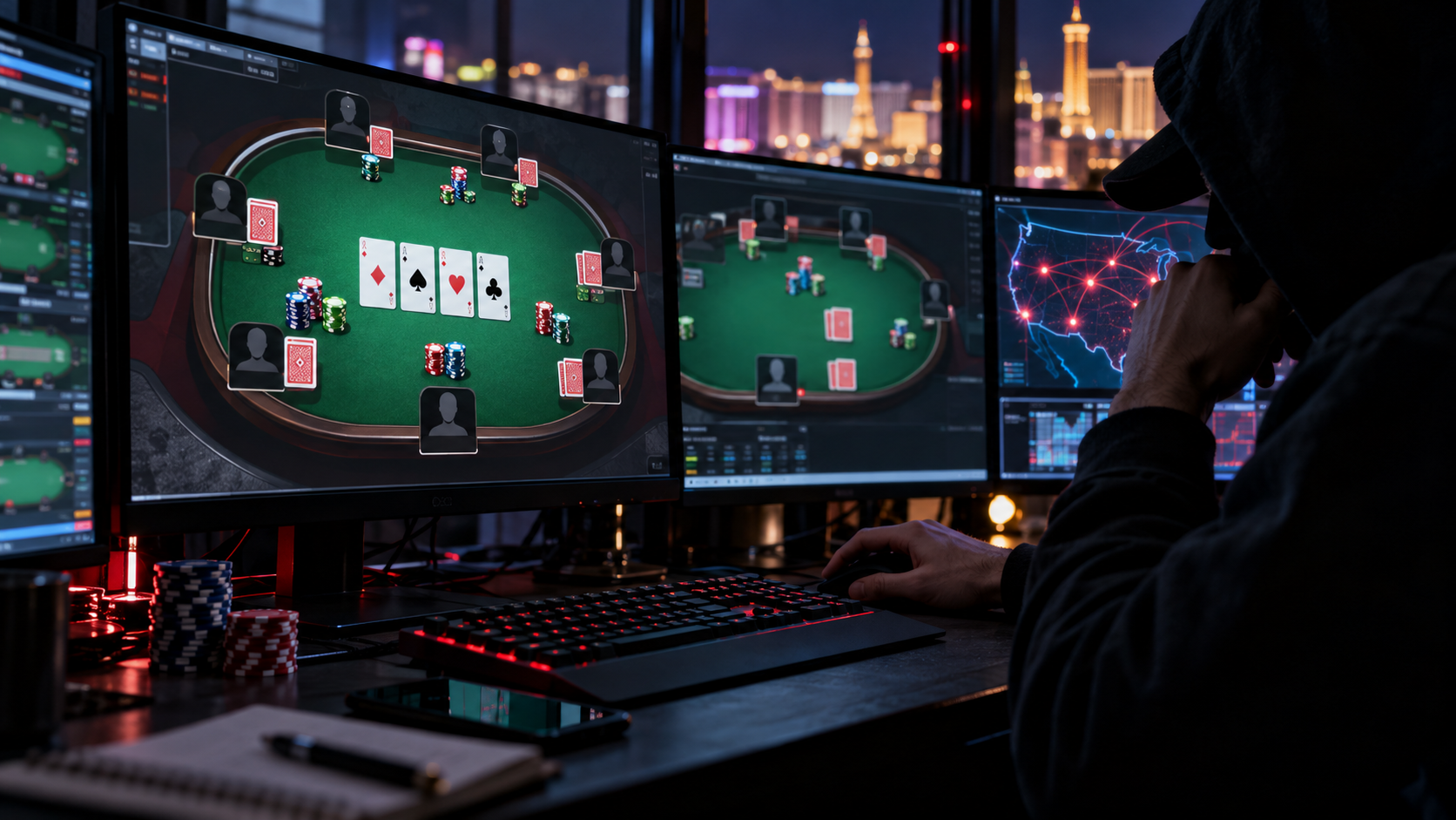 Editorial illustration for Online poker cheating scandal exposes trust and player-protection questions