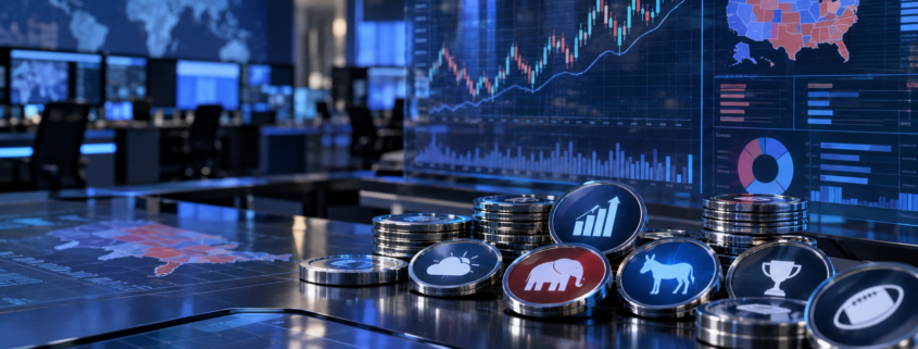 Editorial illustration for Prediction Market Volume: Macquarie Forecast Highlights a Fast-Moving Segment
