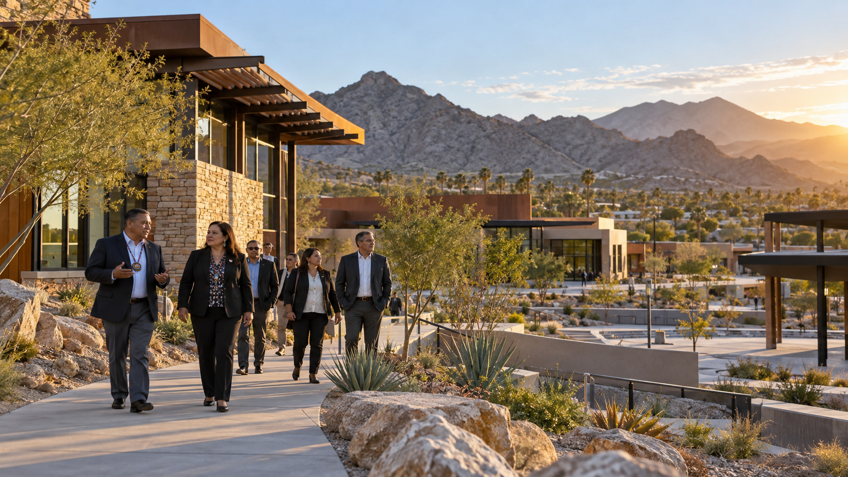 Editorial illustration for Tribal Economic Development: Interior Officials Tour Twenty-Nine Palms Projects