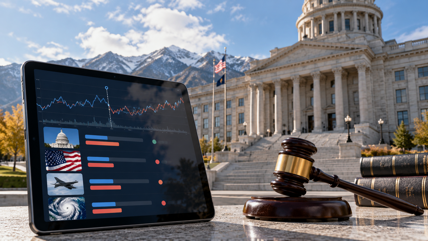 Editorial illustration for Utah Kalshi Lawsuit Raises New Questions About Prediction-Market Backers